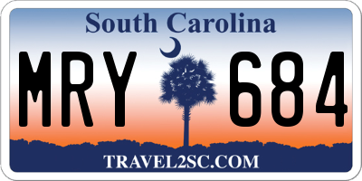 SC license plate MRY684