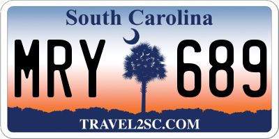 SC license plate MRY689