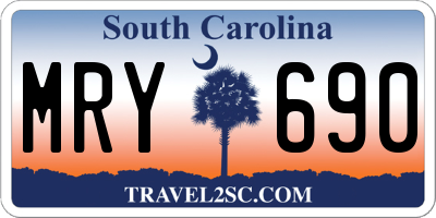 SC license plate MRY690