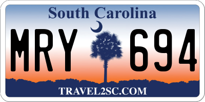 SC license plate MRY694