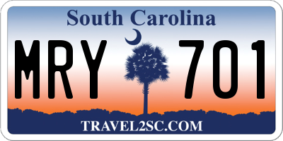 SC license plate MRY701