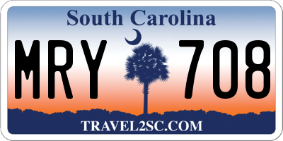 SC license plate MRY708