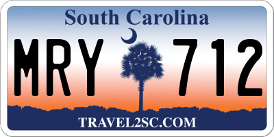 SC license plate MRY712