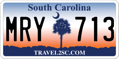 SC license plate MRY713