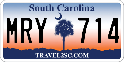 SC license plate MRY714