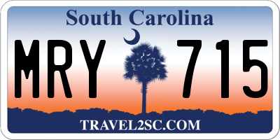 SC license plate MRY715