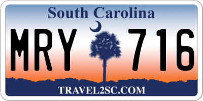 SC license plate MRY716