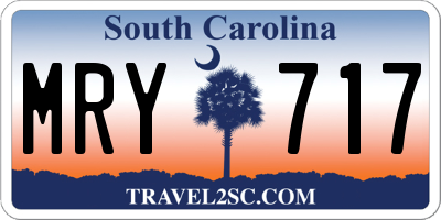 SC license plate MRY717