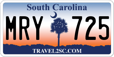 SC license plate MRY725