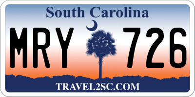 SC license plate MRY726