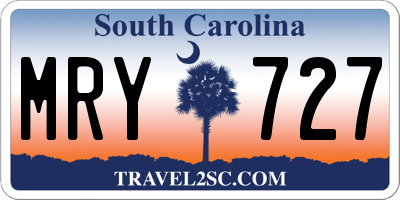 SC license plate MRY727