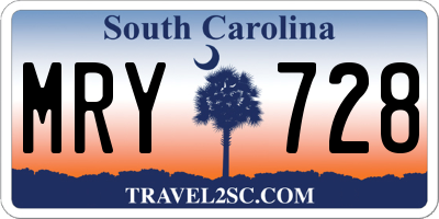 SC license plate MRY728