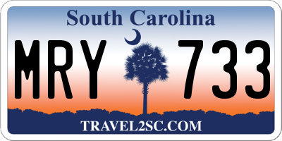SC license plate MRY733