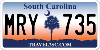 SC license plate MRY735