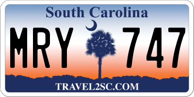 SC license plate MRY747