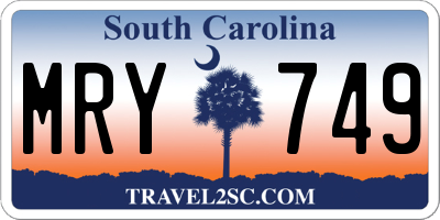 SC license plate MRY749