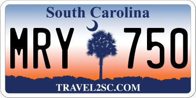 SC license plate MRY750