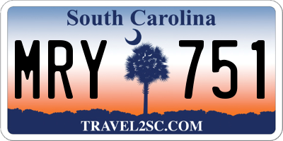 SC license plate MRY751