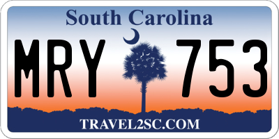 SC license plate MRY753