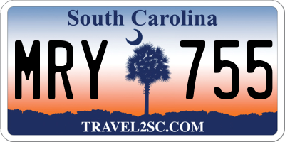 SC license plate MRY755