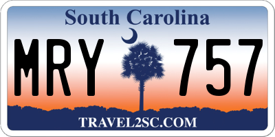 SC license plate MRY757