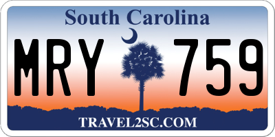 SC license plate MRY759
