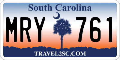 SC license plate MRY761