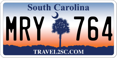 SC license plate MRY764
