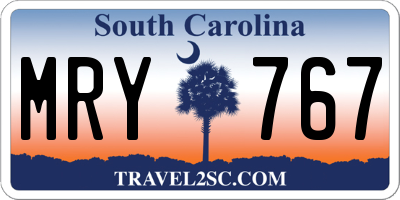 SC license plate MRY767