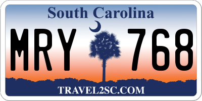 SC license plate MRY768