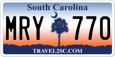 SC license plate MRY770
