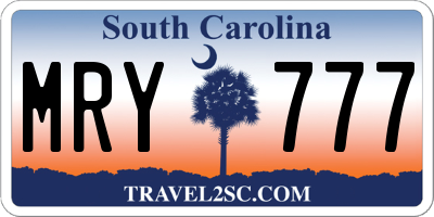 SC license plate MRY777