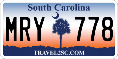 SC license plate MRY778