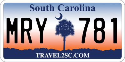 SC license plate MRY781