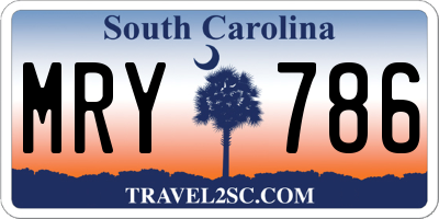 SC license plate MRY786