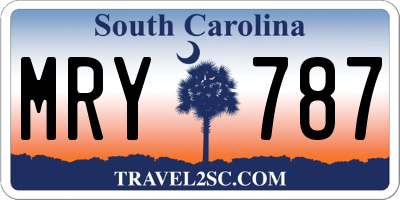 SC license plate MRY787