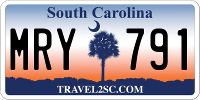 SC license plate MRY791
