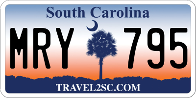 SC license plate MRY795