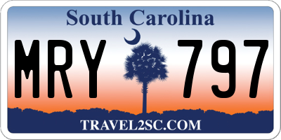 SC license plate MRY797