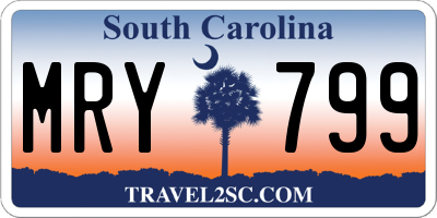 SC license plate MRY799