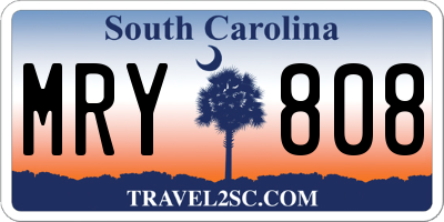 SC license plate MRY808