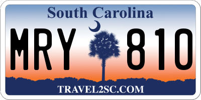 SC license plate MRY810