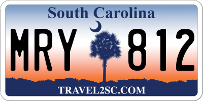 SC license plate MRY812