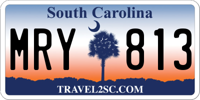 SC license plate MRY813