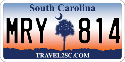 SC license plate MRY814