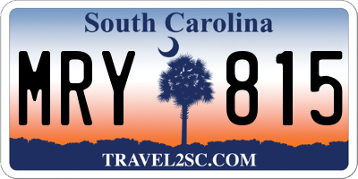 SC license plate MRY815