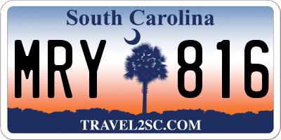 SC license plate MRY816