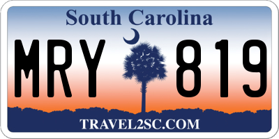 SC license plate MRY819