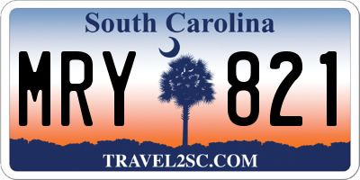 SC license plate MRY821