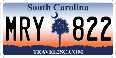 SC license plate MRY822